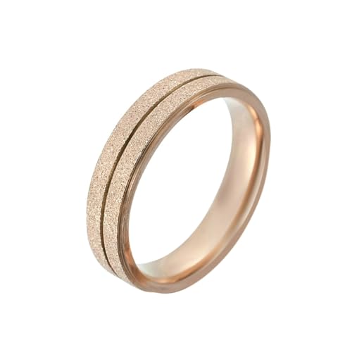 Stfery Ring Titan, 5mm Ringe Roségold Matte Verlobungsringe Herren von Stfery