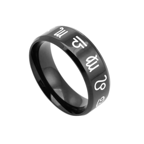 Stfery Ring Titan, Ring Schwarz Tierkreis Verlobungsring Herren von Stfery