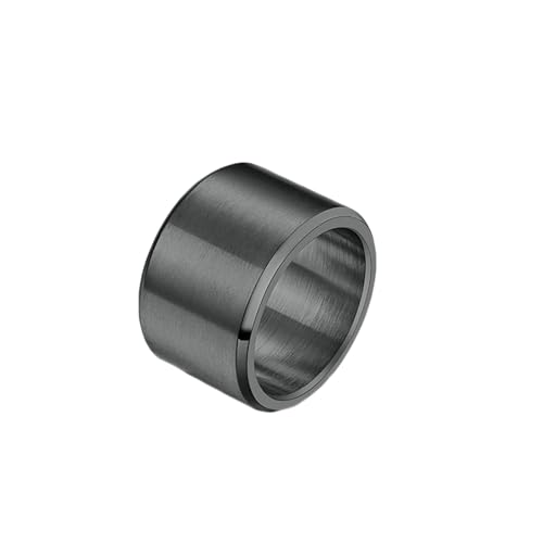 Stfery Ring Titan Herren, 15mm Schwarz Ringe Simple Frosted Breit 15mm Verlobungsring Herren von Stfery