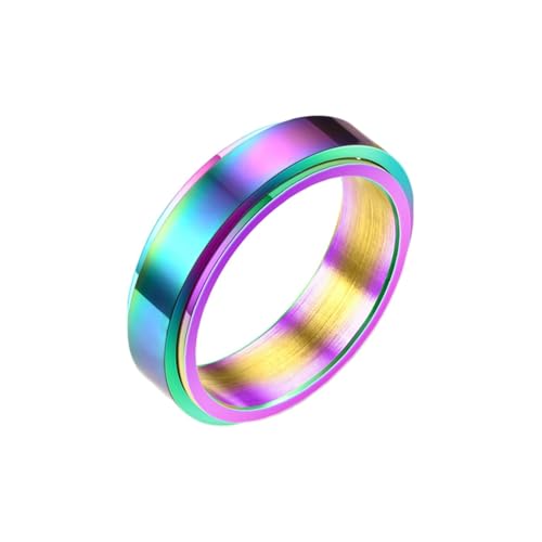 Stfery Ring Titan Mann, 6mm Ring Mehrfarbig Spinner Ring Einfach Poliert Breite 6mm Hochzeitsring Herren von Stfery