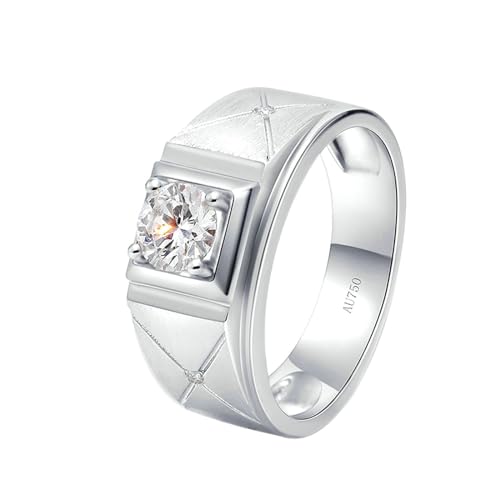 Stfery Ring Weißgold 585 Ringe für Damen 0.5ct Rund Erstellt Diamant Ring Herren von Stfery