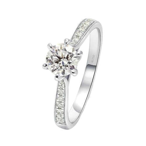 Stfery Ring Weißgold Damen 585 Ring für Frauen 0.5ct Rund Diamant Partnerring Damen von Stfery