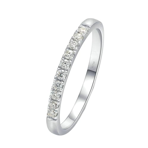 Stfery Ring Weißgold Damen 750 Ring für Damen 0.15ct Rund Diamant Partnerring Damen von Stfery