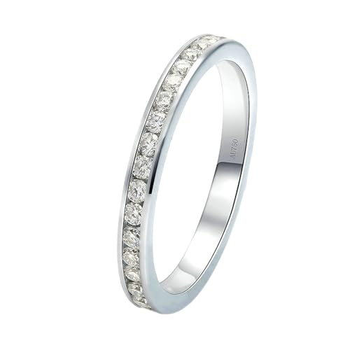 Stfery Ring Weissgold Damen Ringe für Damen 0.015ct Rund Natürlicher Diamant Partnerring Damen von Stfery