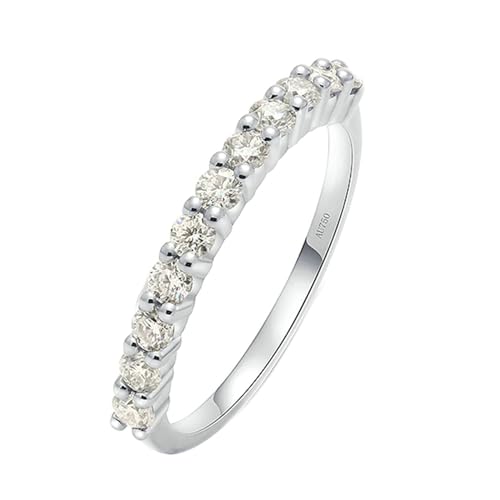 Stfery Ringe Weissgold 585 Ringe für Frauen 0.03ct Rund Erstellt Diamant Ehering Damen Einzeln von Stfery