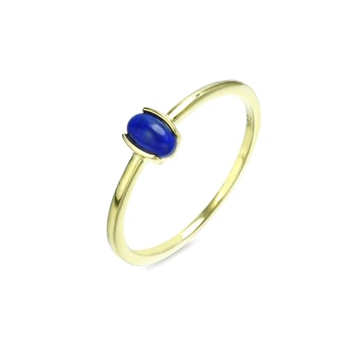 Stfery Rotgold Trauuringe 585 Ring für Damen Oval Lazurit Ehering für Frauen von Stfery
