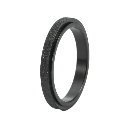 Stfery Titanring Damen, 3mm Schwarz Ring Matter Spinner Hochzeitsring Damen von Stfery