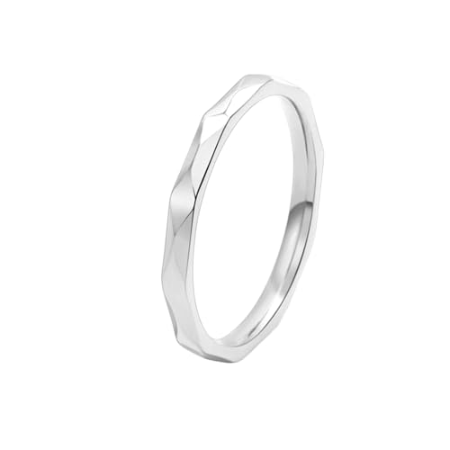 Stfery Titanringe Damen, 2mm Ring Silber Rhombus Verlobungsring Damen von Stfery