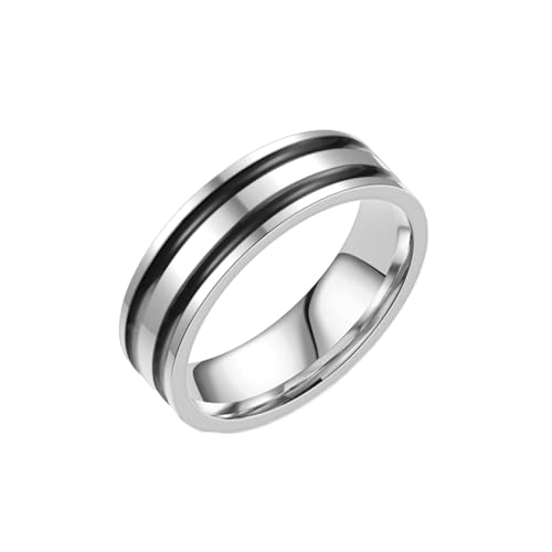 Stfery Titanringe für Herren, 6mm Ringe Silber Polierte Streifen Breite 6mm Hochzeitsring Mann von Stfery