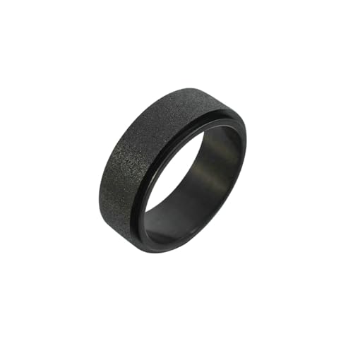 Stfery Titanringe für Herren, 8mm Schwarz Ringe Spinner Hochzeitsring Mann von Stfery