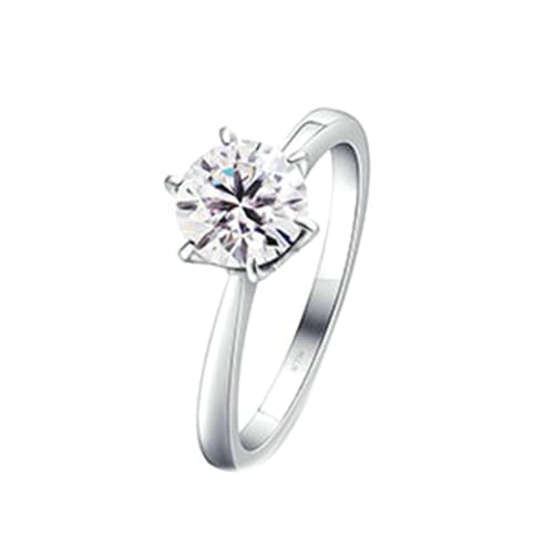 Stfery Weissgold Ring Damen 585 Ringe für Frauen 0.5ct Rund Geschaffener Diamant Partnerring Damen von Stfery