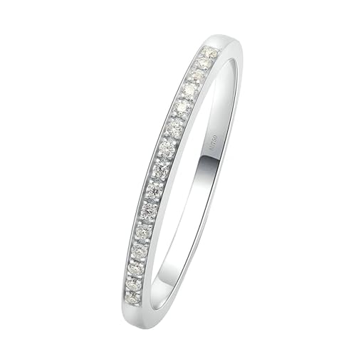 Stfery Weißgold Ring Damen 750 Ring für Frauen 0.07ct Rund Diamant Ring für Damen von Stfery