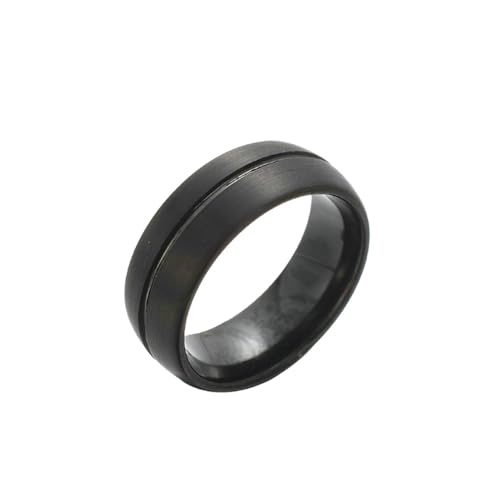 Stfery Wolfram Ringe Herren, 8mm Ringe Schwarz Matte Verlobungsringe Herren von Stfery