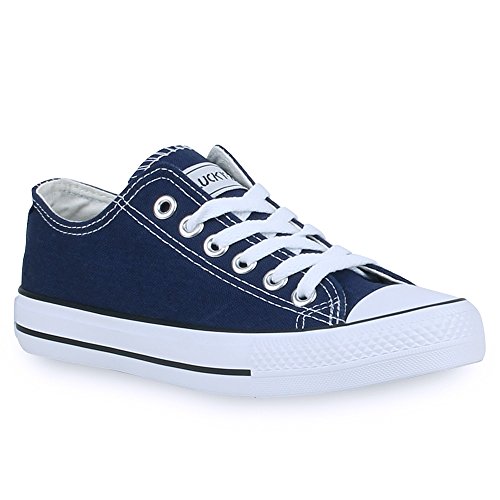 stiefelparadies Unisex Damen Herren Sneakers Sportschuhe Schnürer Schuhe 24757 Marineblau Ambler 37 Flandell von stiefelparadies