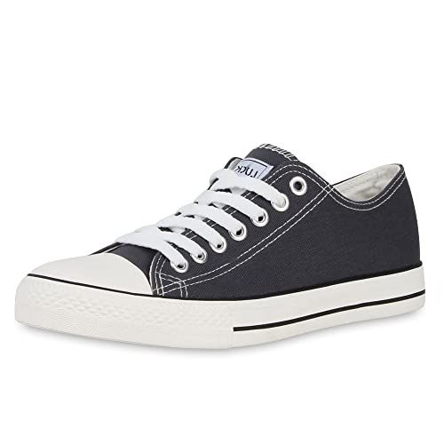 stiefelparadies Herren Schuhe Schuhe Sneakers Sportschuhe Stoffschuhe Schnürer 28582 Dunkelgrau Ambler 41 Flandell von stiefelparadies