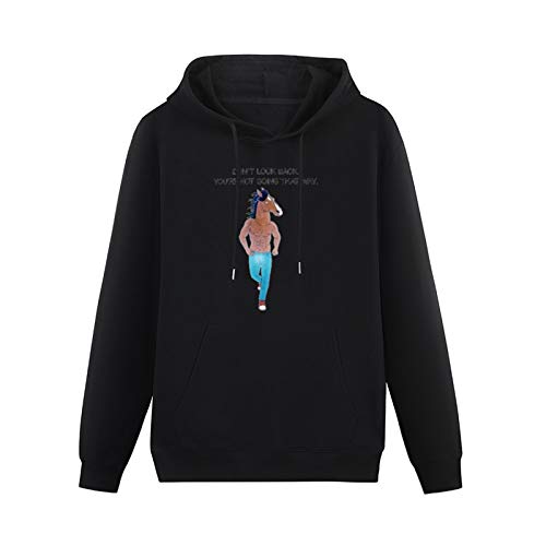 Men's Heavyweight Hooded BoJack Horseman Don't Look Back Long Sleeve Sweatshirts Black S von Stille