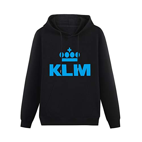 Men's Heavyweight Hooded KLM Royal Dutch Airline Bottoming Long Sleeve Sweatshirts Black M von Stille