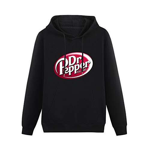 Men's Heavyweight Hooded Soft Drink Dr Pepper Long Sleeve Sweatshirts Black L von Stille