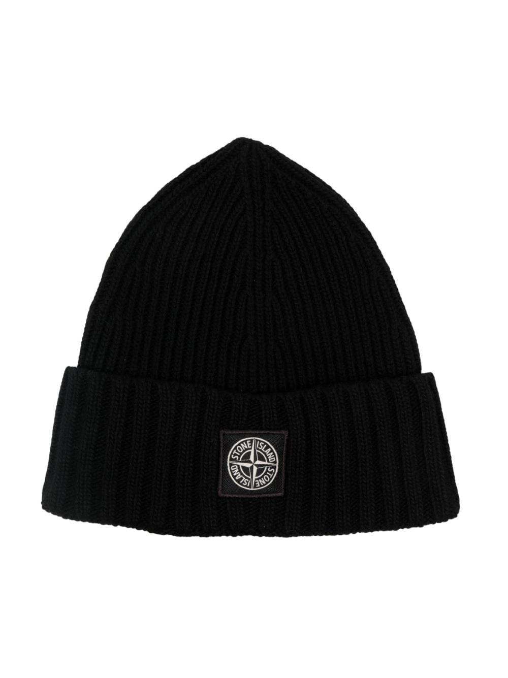 Stone Island Junior Gestrickte Beanie mit Kompass - Schwarz von Stone Island Junior