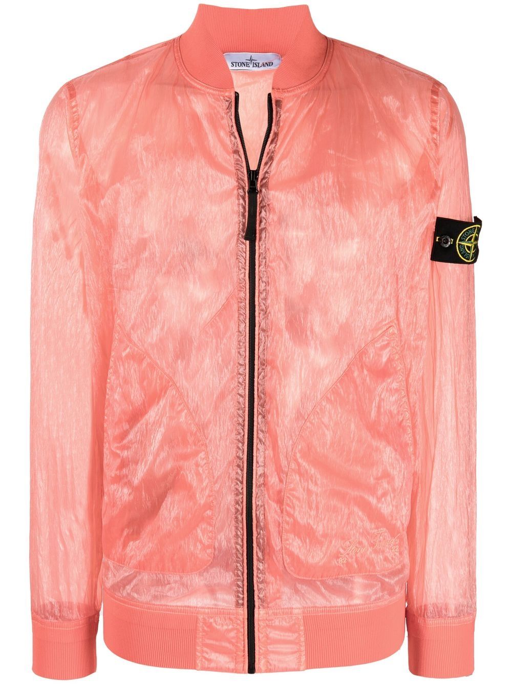 Stone Island Bomberjacke mit Logo-Patch - Orange von Stone Island