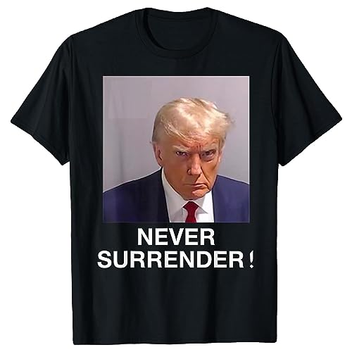 Trump Fahndungsfoto T-Shirts für Damen und Herren | Trump 2024 Mug Shot T-Shirt | Trump Never Surrender 2024 Freizeithemden von Storaffy