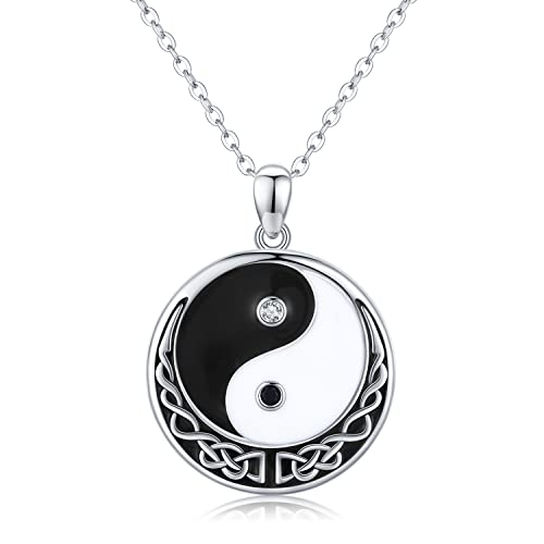 Yin Yang Halskette 925 Sterling Silber Yin und Yang Anhänger Yin Yang Schmuck Geschenke für Männer Frauen von StoryMidir