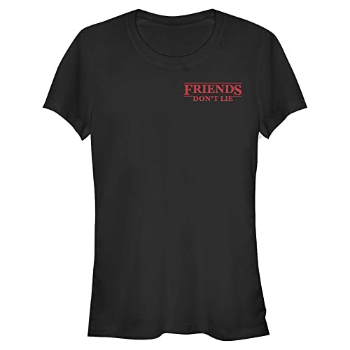 Stranger Things Damen Friends Pocket Short Sleeve T-shirt, Schwarz, M von Stranger Things