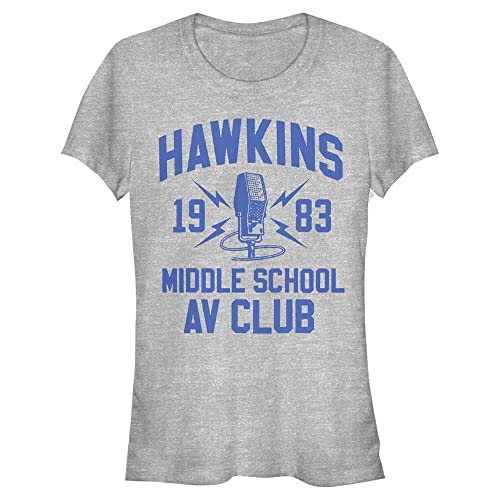 Stranger Things Damen Hawkins Av Club Short Sleeve T-shirt, Heather Grey, L von Stranger Things