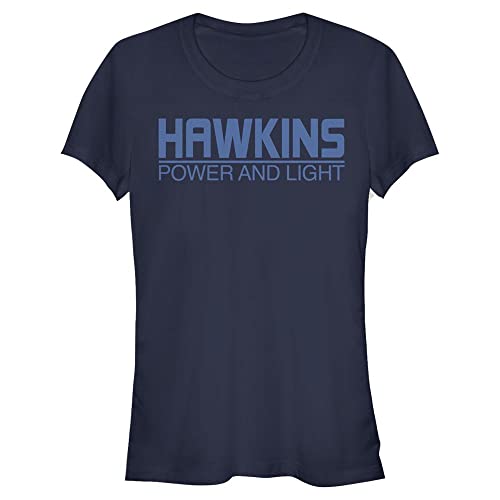 Stranger Things Damen Hawkins Power And Light Short Sleeve T-shirt, Marineblau, L von Stranger Things