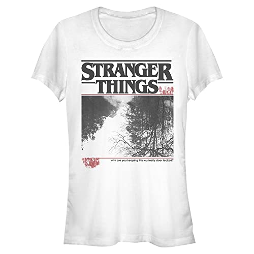 Stranger Things Damen Upside Photo Short Sleeve T-shirt, Weiß, L von Stranger Things