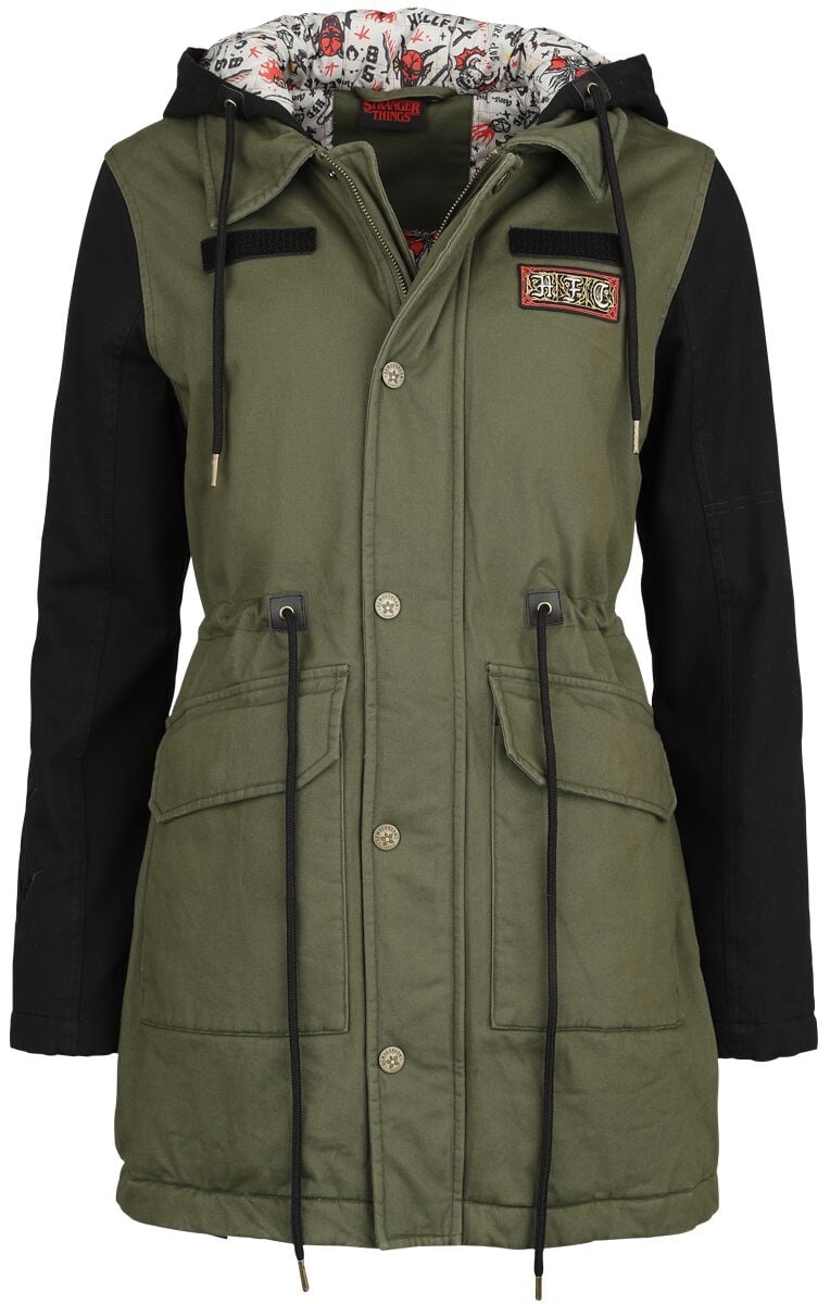 Stranger Things Hellfire Club Parka grün schwarz in S von Stranger Things