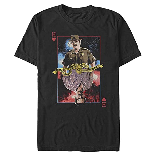 Stranger Things Herren Hopper Card Short Sleeve T-shirt, Schwarz, XXL von Stranger Things