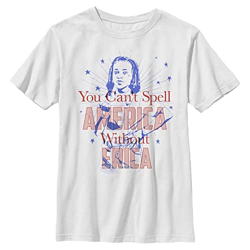 Stranger Things Unisex Kinder America Erica Short Sleeve T-shirt, Weiß, 104 cm (3-4) von Stranger Things