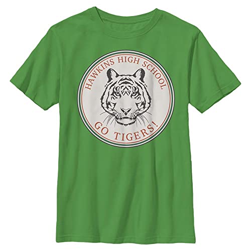 Stranger Things Unisex Kinder Hawkins Go Tigers Short Sleeve T-shirt, Kelly Green, Einheitsgröße von Stranger Things