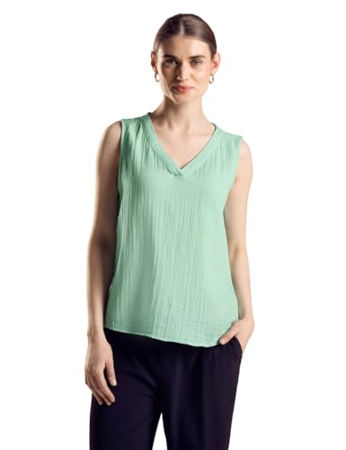 STREET ONE Damen A344897 Ärmellose Bluse, Tidel Green, 38 EU STREET ONE Damen A344897 Ärmellose Bluse, Tidel Green, 38 EU von Street One