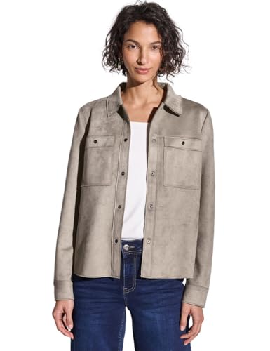 STREET ONE Damen A212633 Velours Jacke, Vintage Stone, 42 STREET ONE Damen A212633 Velours Jacke, Vintage Stone, 42 von Street One