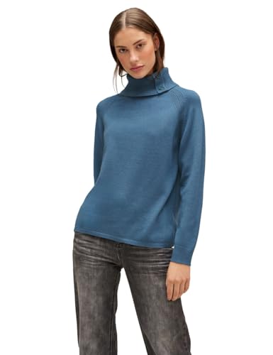 STREET ONE Damen A302378 Strickpullover, Satin Blue Melange, 42 von Street One