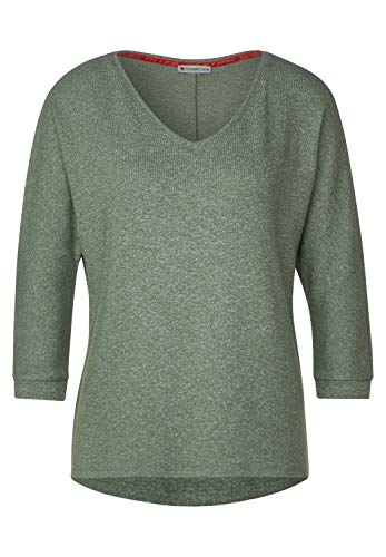 STREET ONE Damen A315375 T-Shirt, Rich Celadon Melange, 34 STREET ONE Damen A315375 T-Shirt, Rich Celadon Melange, 34 von Street One