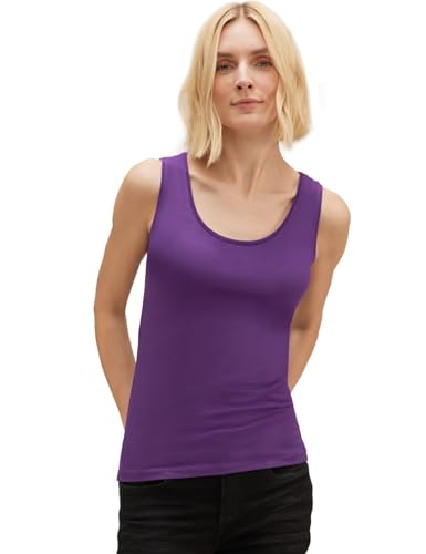 STREET ONE Damen A317511 Basic Tank Top, deep Pure Lilac, 44 von Street One