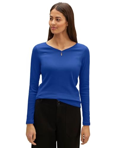 STREET ONE Damen A320594 Langarmshirt, Fresh Intense Gentle Blue, 46 von Street One