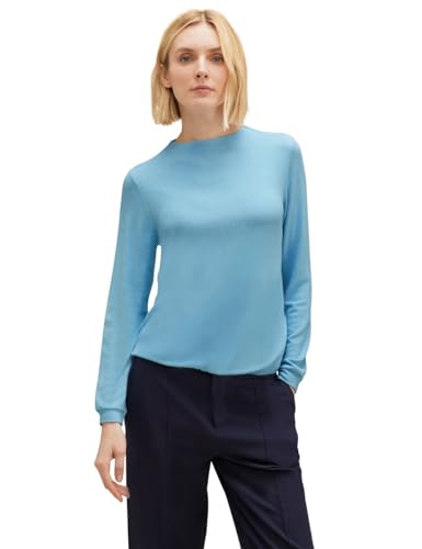 STREET ONE Damen A320674 Langarmshirt, Light Aquamarine Blue Mel, 34 von Street One