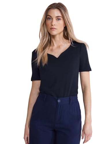 STREET ONE Damen A321277 Modernes T-Shirt, deep Blue, 40 von Street One