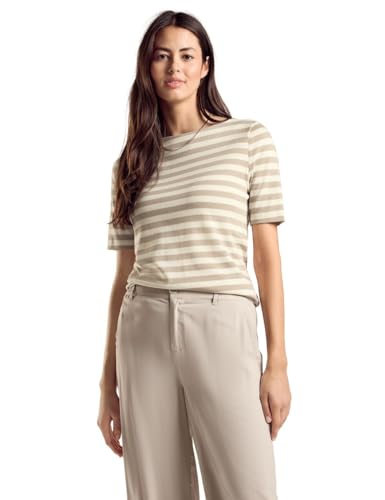 STREET ONE Damen A321933 Gestreiftes Shirt, Smooth Sand beige, 36 STREET ONE Damen A321933 Gestreiftes Shirt, Smooth Sand beige, 36 von Street One