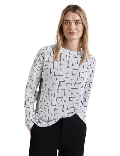 STREET ONE Damen A322243 Flauschiges Shirt mit Print, Lucid White, 42 STREET ONE Damen A322243 Flauschiges Shirt mit Print, Lucid White, 42 von Street One