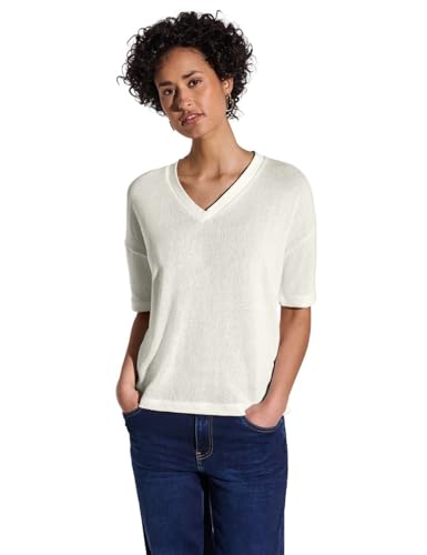STREET ONE Damen A322901 Strick-Look T-Shirt, Off White, 44 STREET ONE Damen A322901 Strick-Look T-Shirt, Off White, 44 von Street One