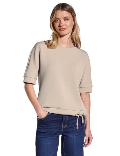 STREET ONE Damen A322903 Silk-Look T-Shirt, Cotton beige, 38 STREET ONE Damen A322903 Silk-Look T-Shirt, Cotton beige, 38 von Street One