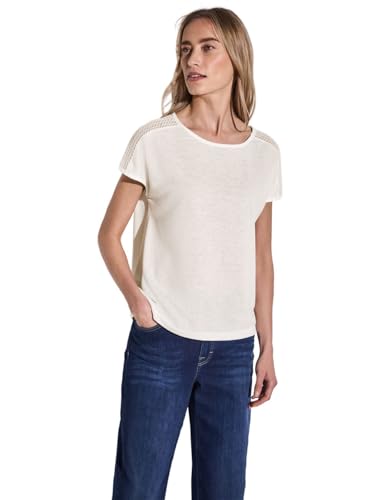 STREET ONE Damen A323146 Shirt mit Spitzendetail, Off White, 42 STREET ONE Damen A323146 Shirt mit Spitzendetail, Off White, 42 von Street One