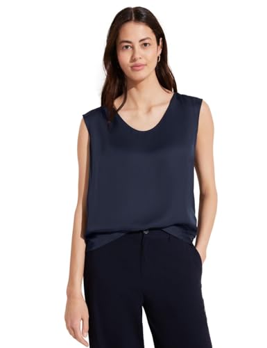 STREET ONE Damen A344656 Satin Top, deep Blue, 46 STREET ONE Damen A344656 Satin Top, deep Blue, 46 von Street One