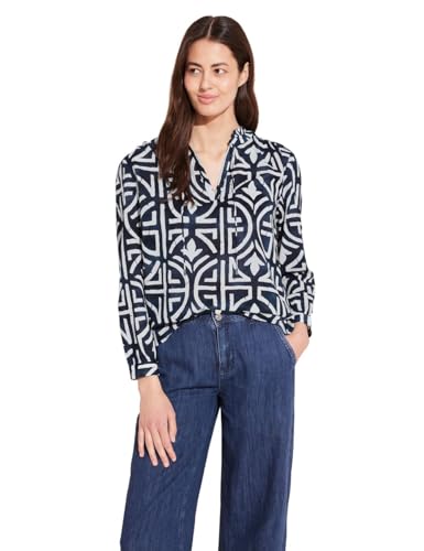 STREET ONE Damen A344657 Print Tunika Bluse, deep Blue, 40 von Street One