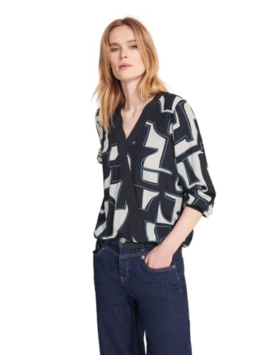 STREET ONE Damen Blusenshirt Bedruckt, deep blue, 36 von Street One